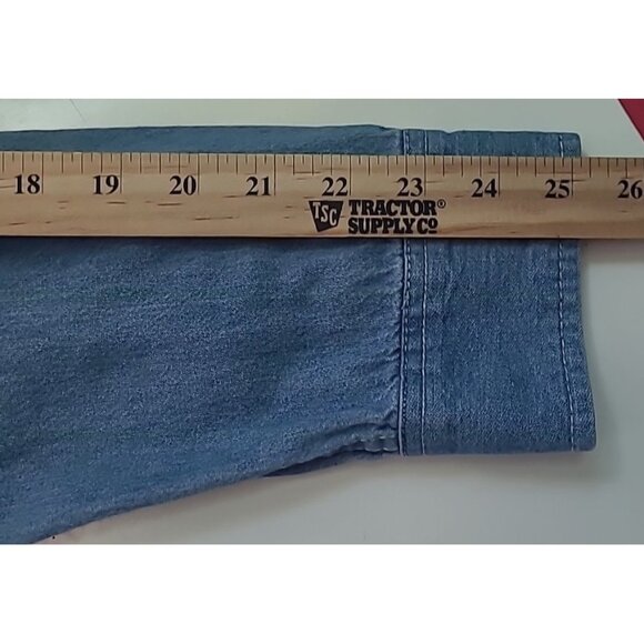 Vtg Foul Weather Gear Cold Storage Denim Long Sleeve Shirt Mens L Blue Alaska - Picture 7 of 11